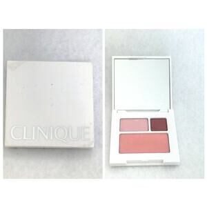 Clinique Colour Surge Rosewine Eye Shadow Duo Soft Pressed Powder Pink Blush NEW